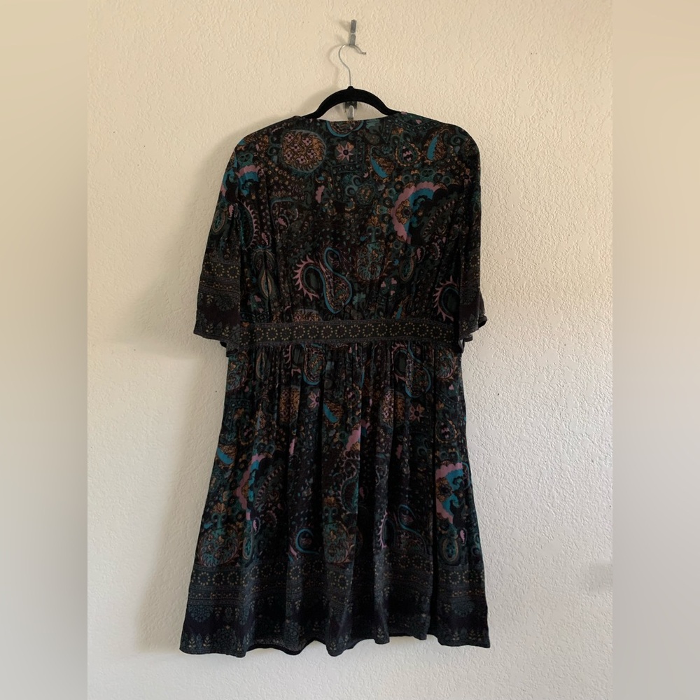 ba&sh Zelda Border Print Multicolor V-neck Dress Women’s Size 3 (US L) - Picture 2 of 11